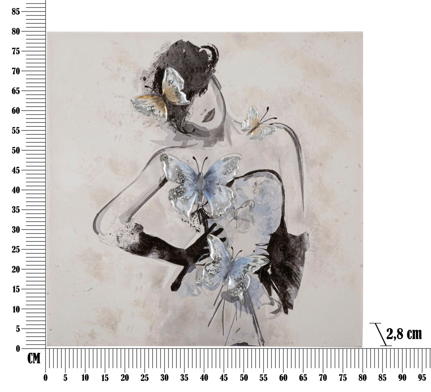 Weibliches Gemälde - 80x2,8x80 cm