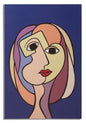 Large Cubist Painted Print Double-Sided - 80x3x120 cm
