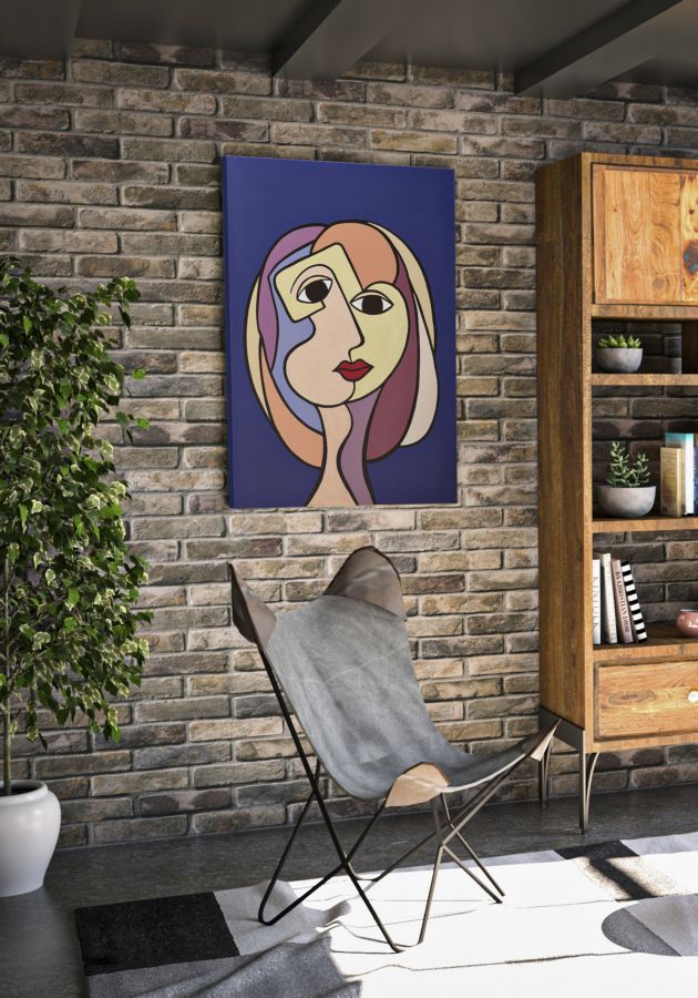 Spampa Dipinta Cubista Double Faccia Grande - 80x3x120 cm