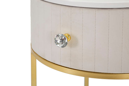 Eleganter Nachttisch Montpellier in Creme Ø 42 cm x H 48 cm