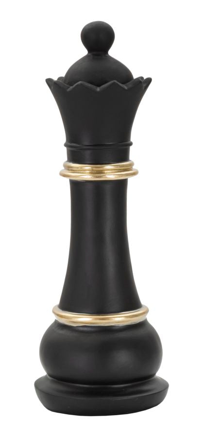 "Black and Gold Queen" Sculpture - Elegance and Modern Design cm ø 9x25.5