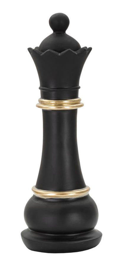 "Black and Gold Queen" Sculpture - Elegance and Modern Design cm ø 9x25.5