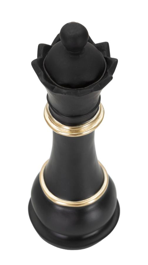 "Black and Gold Queen" Sculpture - Elegance and Modern Design cm ø 9x25.5