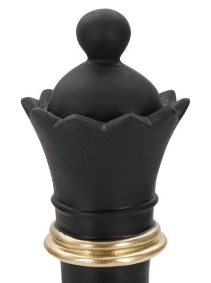 "Black and Gold Queen" Sculpture - Elegance and Modern Design cm ø 9x25.5