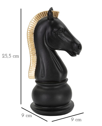 Elegante Skulptur Pferd Schwarz und Gold 10,5x8,5x19 cm