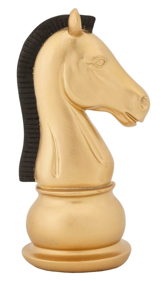 Skulptur Pferd in Gold und Schwarz – 10,5 x 8,5 x 19 cm