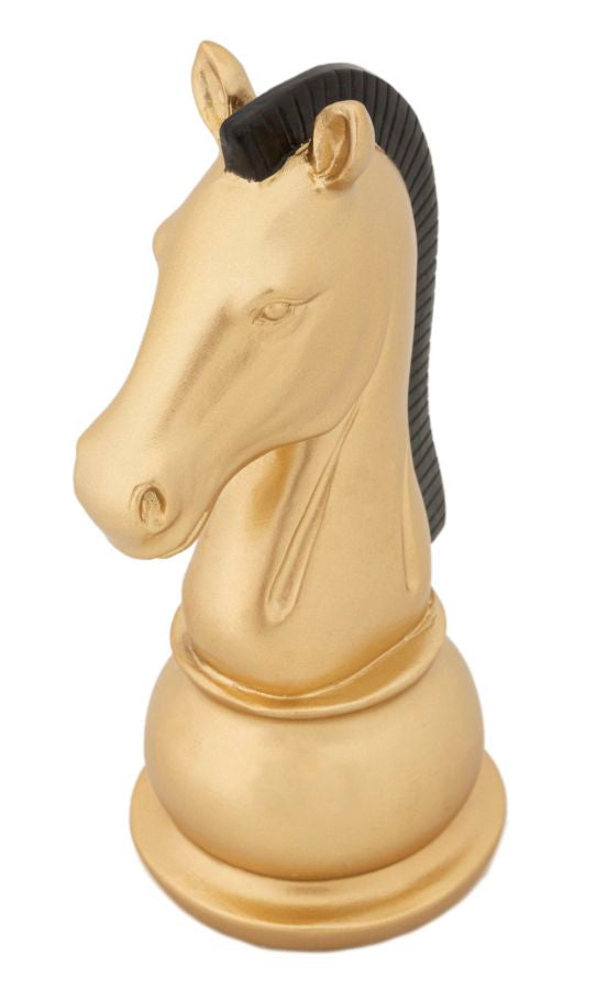 Skulptur Pferd in Gold und Schwarz – 10,5 x 8,5 x 19 cm