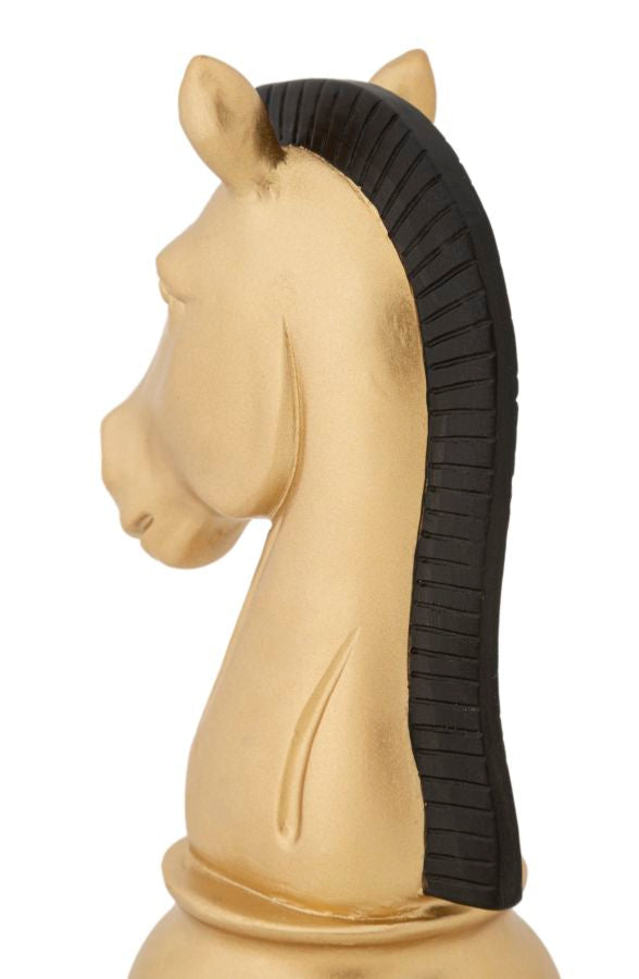 Skulptur Pferd in Gold und Schwarz – 10,5 x 8,5 x 19 cm