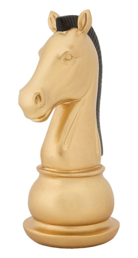 Skulptur Pferd in Gold und Schwarz – 10,5 x 8,5 x 19 cm
