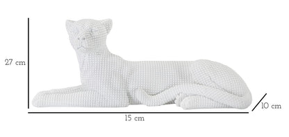 Elegant White Lying Leopard 38x12.5x15.3 cm