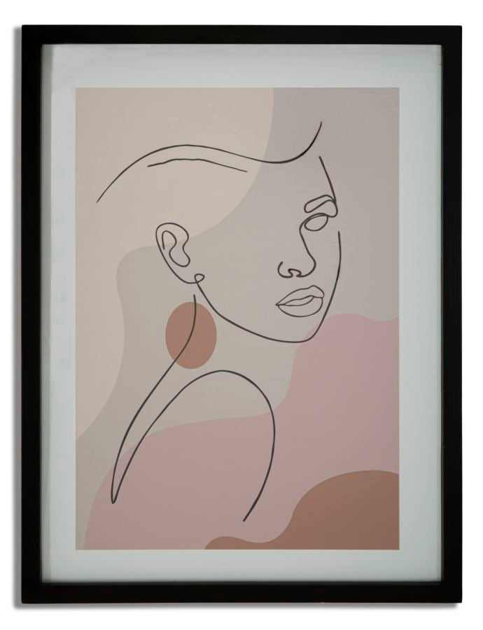 Gerahmter Kunstdruck - Frauengesicht - 35x2x47 cm