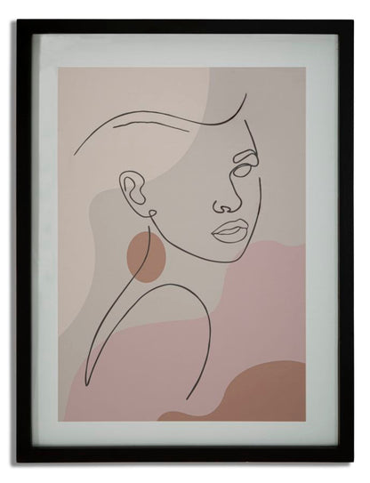 Gerahmter Kunstdruck - Frauengesicht - 35x2x47 cm