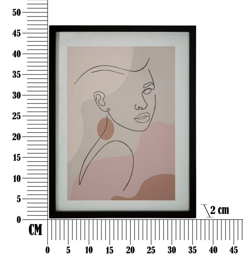 Gerahmter Kunstdruck - Frauengesicht - 35x2x47 cm