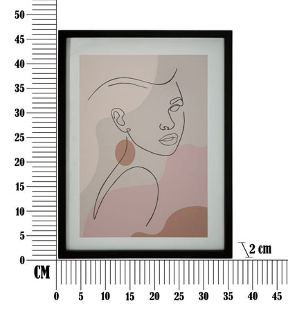 Gerahmter Kunstdruck - Frauengesicht - 35x2x47 cm