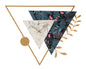 Triangular wall clock 75x4.5x59 cm