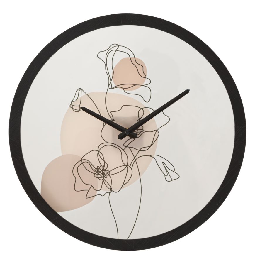 Orologio da muro floreale - Ø 40x3,5 cm