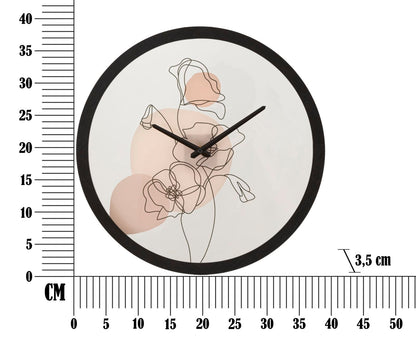 Orologio da muro floreale - Ø 40x3,5 cm
