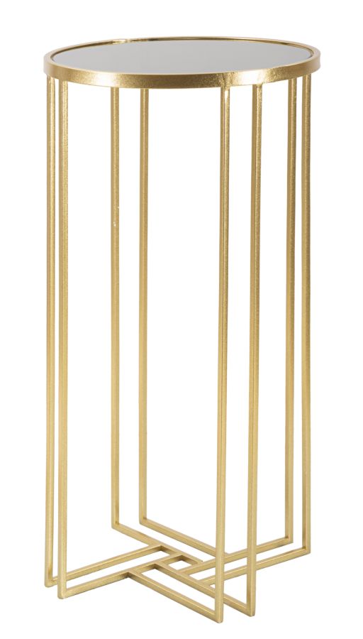 Runder Beistelltisch aus goldenem Metall Ø 40x80 cm