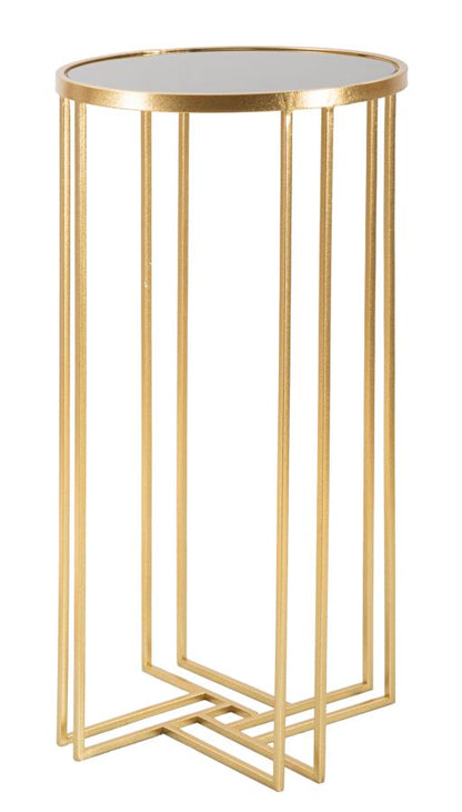 Runder Beistelltisch aus goldenem Metall Ø 40x80 cm