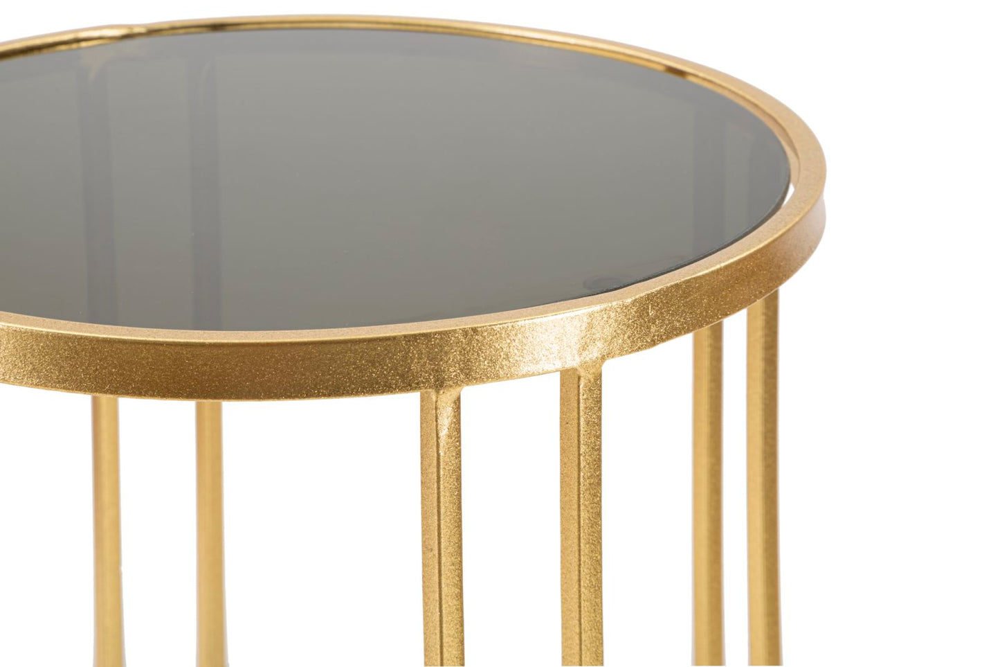 Runder Beistelltisch aus goldenem Metall Ø 40x80 cm