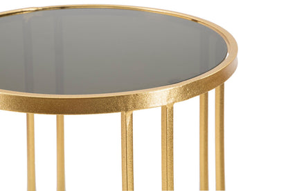 Runder Beistelltisch aus goldenem Metall Ø 40x80 cm