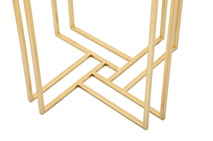 Runder Beistelltisch aus goldenem Metall Ø 40x80 cm