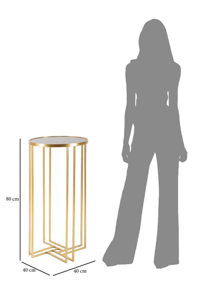 Runder Beistelltisch aus goldenem Metall Ø 40x80 cm