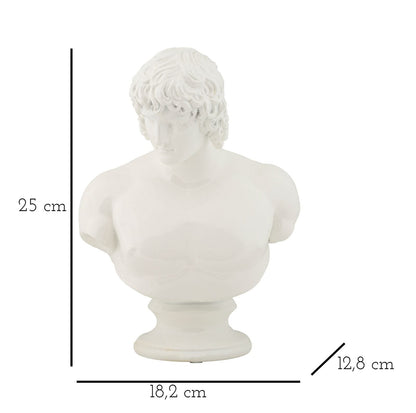 Scultura Busto Centurione Rinascimentale cm 18,2x12,8x25