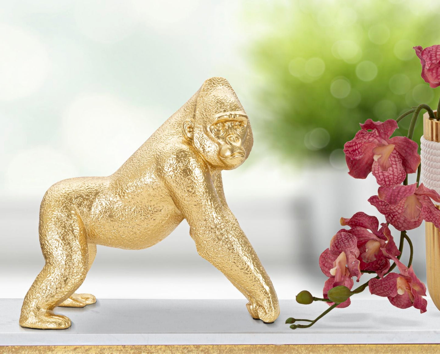 Dekorative Gorilla-Statue, elegant, 24,3x13,9x22,8 cm