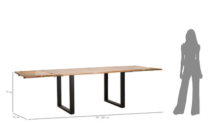 Tavolo da Pranzo Estensibile Edge in Legno di Mango 180x90x77 cm