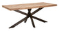 Dining table in nicolitic acacia wood 180x90 cm with industrial design metal legs