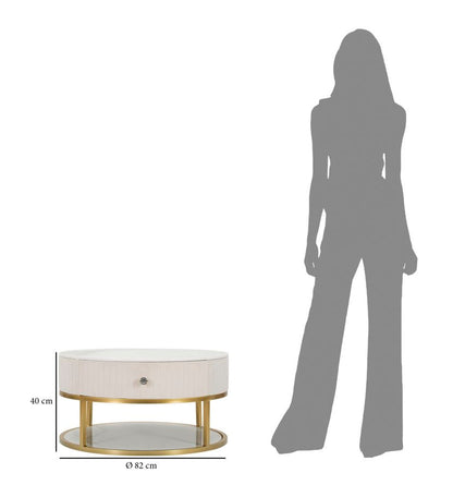 Couchtisch elegant Montpellier creme cm ø 75x36