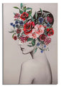 Floral Elegance: Artistic Woman Print - 80x2.8x120 cm