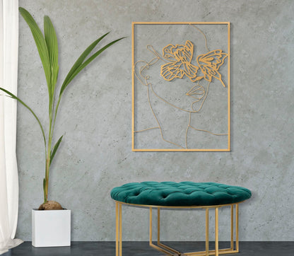 Deko-Wandpaneel aus Eisen Gold Face 60x1x80 cm