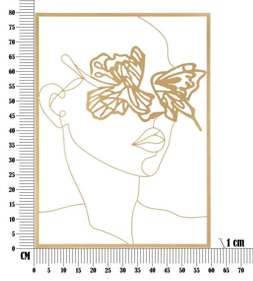 Deko-Wandpaneel aus Eisen Gold Face 60x1x80 cm
