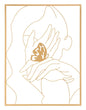 Decorative Iron Panel with Face and Hands 60x1x80 cm