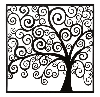 Pannello Decorativo 3D in Ferro Tree Design 100x1x100 cm