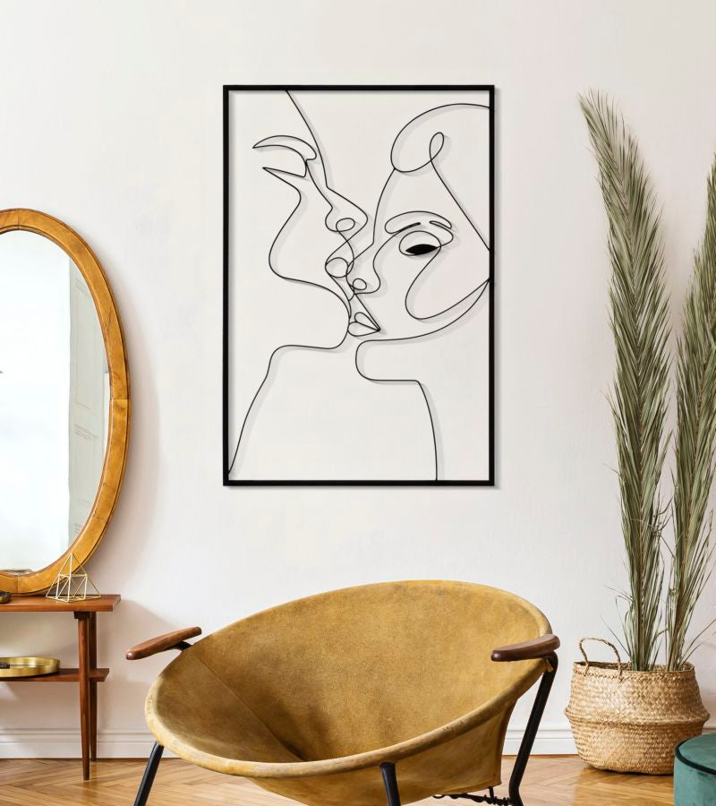 Deko-Wandpaneel aus Eisen „Kuss“ 60x1x90 cm