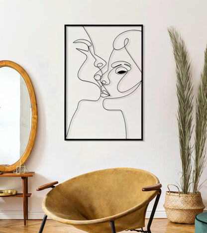 Deko-Wandpaneel aus Eisen „Kuss“ 60x1x90 cm