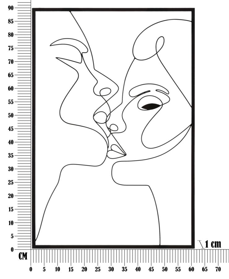 Deko-Wandpaneel aus Eisen „Kuss“ 60x1x90 cm