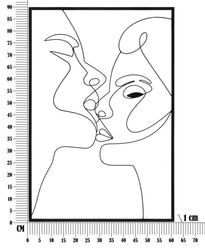 Deko-Wandpaneel aus Eisen „Kuss“ 60x1x90 cm