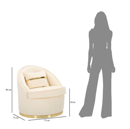 Poltrona Space Plus Elegant Creme Ø75x80 cm