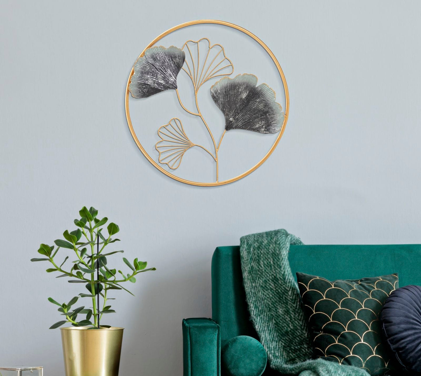 Pannello Decorativo in Ferro con Design Floreale Ø 45,5 cm