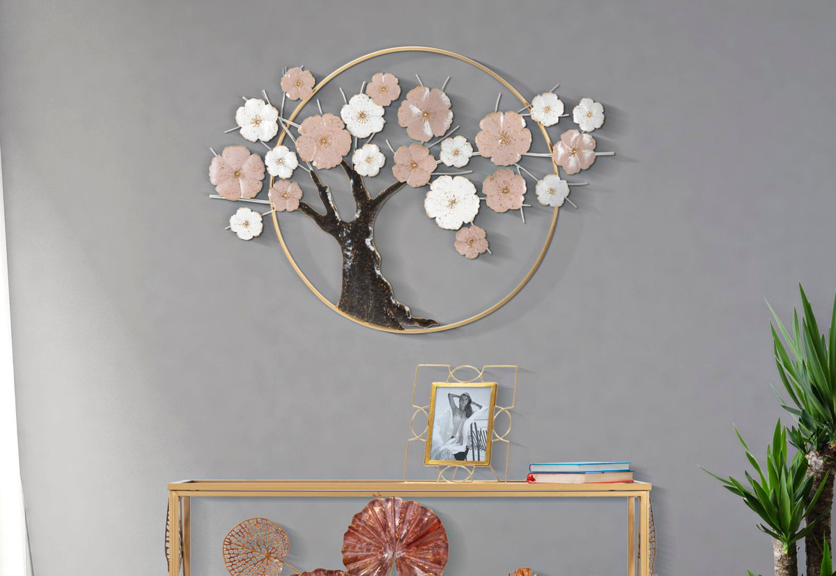 Decorative iron panel in the shape of a cherry tree 101x6x72 cm