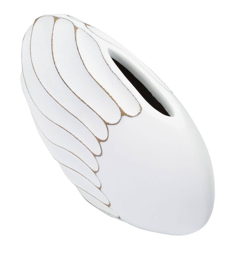 Elegante Harz-Vase mit Reliefdekor 34x11,5x24,5 cm