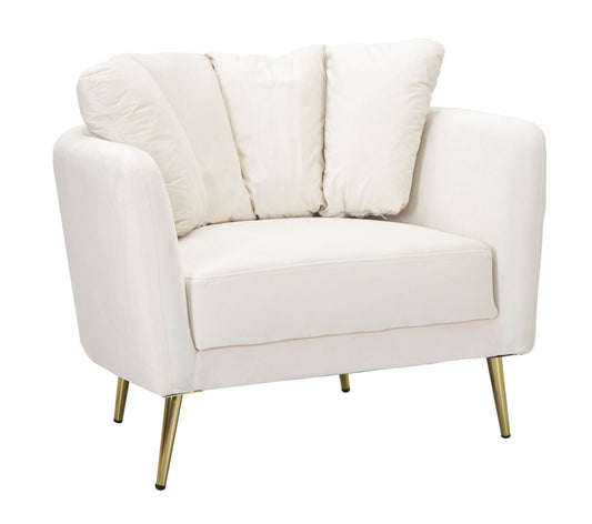 Sessel Kiew aus cremefarbenem Stoff – Abmessungen 88x77x74 cm