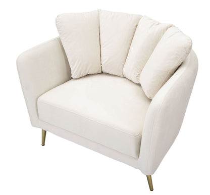 Poltrona Kiev in Tessuto Crema - Dimensioni 88x77x74 cm