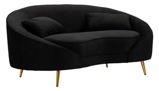 Kompaktes 2-Sitzer Sofa Oslo mit schwarzen Kissen 148x84x68 cm