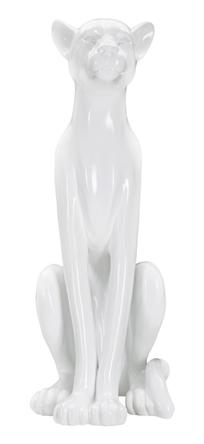 Statue eines eleganten sitzenden Leoparden 27x38x74 cm