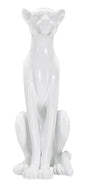 Elegant Sitting Leopard Statue 27x38x74 cm